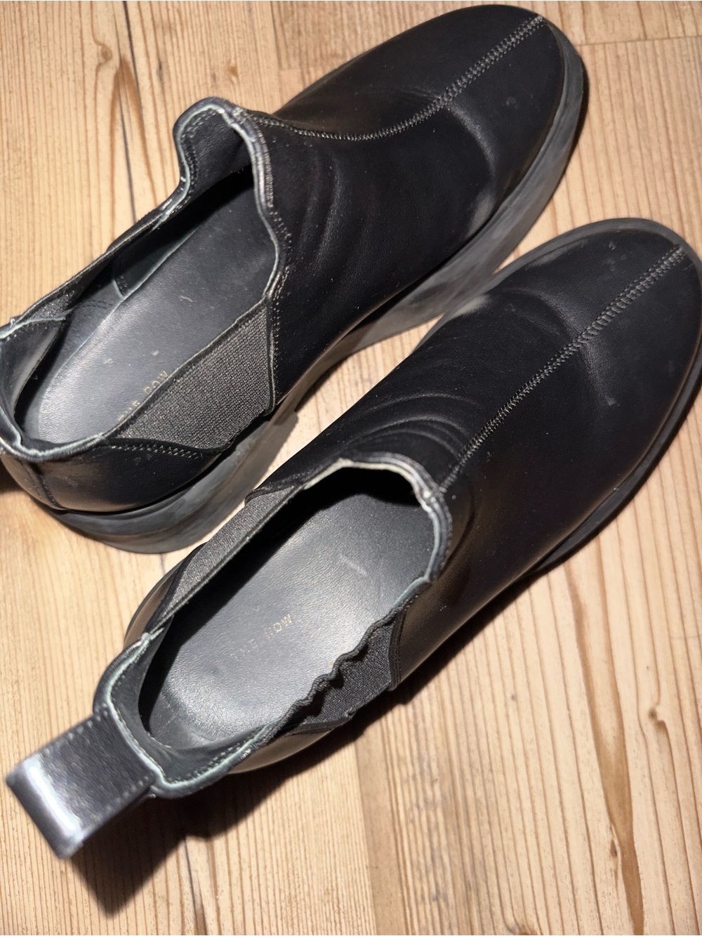 The Row Black Leather Chelsea Ankle Boots - Picture 2 of 5